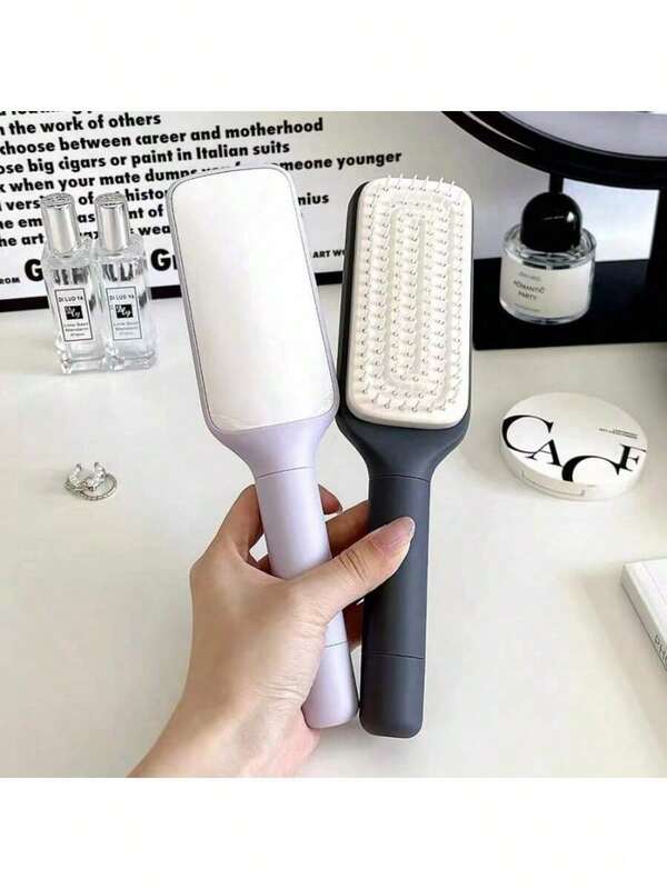 1 pieza Cepillo de pelo autolimpiante, Cepillo de pelo retráctil, Cepillo de pelo de fácil limpieza con cerdas retráctiles, Cepillo de masaje antiestático, Fácil eliminación y limpieza del cabello, Cepillo autolimpiante (Negro + Morado)