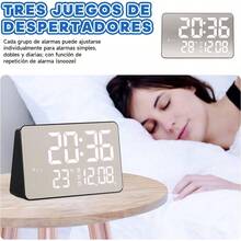 Reloj Despertador Digital con Control de Sonido, Hora, Temperatura y Fecha Simultneas en una sola pantalla, Despertador Inteligente con Pantalla Tctil Para Ajustar 3 Niveles de Brillo Luz Blanca - Luz blanca - Ver 6