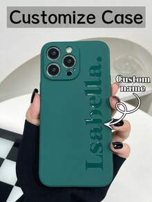 1 pièce Coque de téléphone en silicone, protection complète de l'objectif, design à bords droits, motif personnalisé, conception anti-chute et anti-choc Dopamine, compatible avec 17 Air 16 15 14 13 12 11 Pro Max et Galaxy S25 24 23 Ultra FE A55 54 35. Étui de téléphone personnalisé idéal comme cadeau pour un individu, un couple, une famille ou un ami - Vert - Voir 3