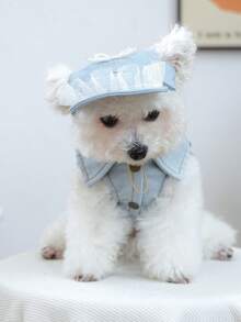 PETCIRCLE 2pcs Pet Clothes, Dog Cat Outfit, Small Dog Puppy Apparel, Cute Stylish Comfortable Jacket + Pearl Hat Set - Multicolor - View 6