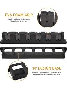 MMSZHL Soporte Horizontal para Cañas de Pescar, Estante de Almacenamiento Negro para 6 Cañas con Protección de Espuma EVA, para Cochera, Barcos y Actividades de Pesca - Negro - Ver 12