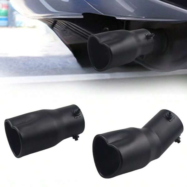 1 Stück matter schwarzer Auspuffendtopf, verstärkter Edelstahl Auspuffrohr Dekoration