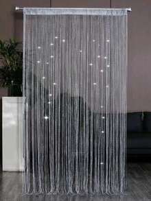 1 Peça de Cortina Decorativa de Fio de Prata Cintilante; Ornamento de Natal Pendurado, Decoração de Parede Adequada para Quartos, Salas de Estar, Divisórias, Casamentos e Festas, Janelas, Varandas, Espaços Internos, Lustres de Carrilhão de Vento, Cortinas Decorativas e Acessórios de Suspensão, Acessórios Decorativos de Cozinha.