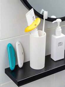 2pcs Random Color Japanese Style Toothpaste Dispenser, Hand Cream Squeezer, Face Wash Tube Holder, Manual Toothpaste Roller - 彩色 - 查看 5