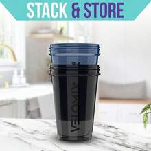 2 Pack 20oz Shaker Bottles With Stainless Steel Balls Leakproof Odor Resistant For Protein Smoothies Gym Travel Halloween Fitness Gift - Xanh lam / Đen - Xem 6