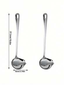1/2个不锈钢酱汁勺，斜口勺，鸭嘴勺，淋酱勺，餐厅淋酱勺，蒜蓉酱勺