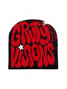 Outdoor Casual Sport Cap For Running Riding Hiking Women Harajuku Punk Cool Hat Soft Warm Fashion Skullies Beanies, Halloween Letter Bohemian Acrylic Knit Hat, All Season Autumn Decor - A - View 26