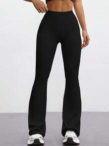 FWH 时尚休闲简约提臀蜜桃臀时尚优雅街头复古显瘦低调奢华拉长腿部线条经典简约高端显瘦高腰百搭喇叭裤新款欧式束腰健身阔腿瑜伽裤紧身裤