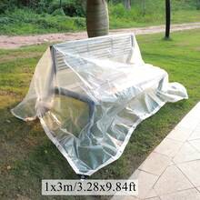 1pc Transparent Polyethylene Tarp With Grommets | 6-Layer White Edge Binding & 4 Reinforced Corners | 50cm Grommet Spacing + 5m Rope Included - Waterproof Cover For Gazebos, Chicken Coops, Porches, Balconies, Patios, Garden Plants & Camping (Clear)