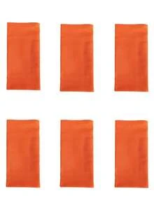 2/6pcs Thanksgiving/Autumn Orange Dinner Napkins, Soft & Durable Washable Cloth Napkins Suitable For Party, Christmas, Thanksgiving, Wedding - Orange - View 9