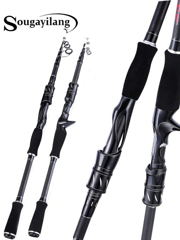 1 件 1.8 米碳纤维钓鱼竿，耐用，MaxDrag 5-10LB，ABS 旋转卷轴座，EVA 手柄带保护壳，伸缩钓鱼竿，适用于鳟鱼、鲤鱼、鲈鱼