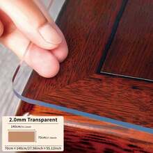 1pc 2.0mm Thick Transparent Protective Desk Mat, Durable Heat-Resistant Table Pad For Living Room, Dining Room, Kitchen, Bedroom, Premium Luxury Design - White - View 18