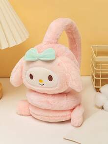 SANRIO 1pc Cute Cartoon Solid Color Hello Kitty Plush Ear Muffs, Casual Outdoor Bicycle Warm Earmuffs, Thick Fur Ear Covers, Suitable For Autumn/Winter - Multicolor - View 4