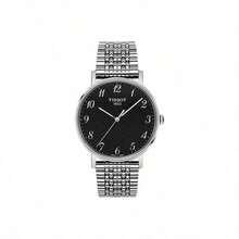 Tissot Herren Quarzuhr, schwarzes Zifferblatt, Edelstahlmaterial, Edelstahlarmband, elegant und hochwertig, geeignet für den täglichen Gebrauch, Geschenk für Familie oder Freunde, Geschenk zu Feiertagen, Geschenk zum Jahrestag, T109.410.11.072.00