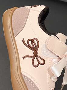 Zapatillas deportivas casuales con suela blanda para niñas, zapatos deportivos casuales para niños con moño, aptos para todas las estaciones