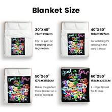 1pc Just A Girl Who Loves DANDY'S WORLD Flannel Blanket, Soft Polyester Fiber Blanket, Suitable For All Seasons, Comfortable Bed Sheets, Sofas, Camping, Travel, Office Essentials, Perfect Holiday Gifts, Couple Gifts, Multiple Sizes To Choose From, Pet Friendly Home Decoration, Party Decoration, Lightweight And Durable Design, Modern Style, Pet Owner's Choice - 黑色 - 查看 3