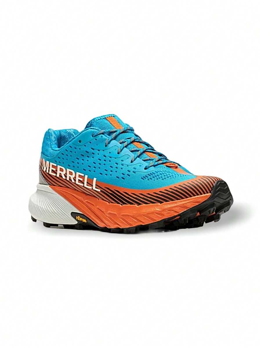 Giày chạy bộ địa hình Merrell Agility Peak 5 dành cho nam, thể thao, đi bộ đường dài, ngoài trời, thoải mái, bền, thoáng khí, Tahoe/Cloud J067755 - Xanh lam/Cam - Xem 1