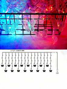 1pc Magical Butterfly LED String Light - 96 LEDs, USB, Copper Wire Fairy Lights For Room, Bedroom, Christmas, Wedding, Party, Dorm, Patio Decor (No Remote, No Battery) - Multi-color light - View 12