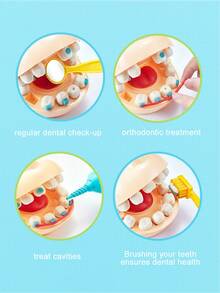 1 Set Kids Colored Clay Dental Doctor Toy, Realistic Dentist Playdough Mold (Random Color), Dental Health Early Education Props, Doctor Role Play Toy, Simulated Hospital Children's Game, Creative DIY Clay Set, Girls Pretend Play, School Education Supplies, Birthday/Holiday Gift