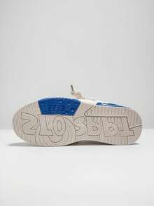 Neue Herren Lässig Nischen Low-Top Design Sneaker, vielseitige Dicksohlen Sportschuhe, modische Farbblockung Lässig Schuhe - Blau - Übersicht 6