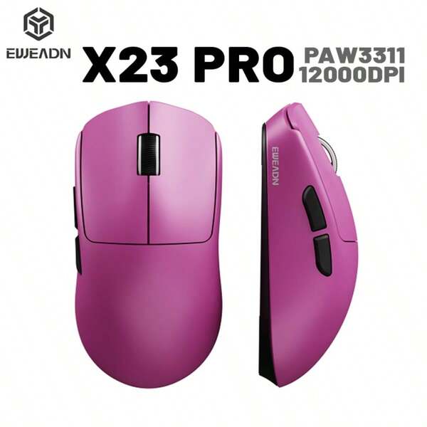 EWEADN X23 PRO Lightweight 3-Mode Gaming & Office Mouse, Wired/2.4G/Bluetooth, E-Sports Mouse For Medium/Small Hands, 12000 DPI, Available In Burgundy, Black, White
