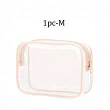 3件套防水透明化妆包，夏季度假旅行必备 - 轻便多功能拉链收纳包，适合收纳女士洗漱用品和配件，可用作旅行收纳包、化妆包、沙滩包、化妆包 - 粉色 - 查看 10