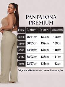 Women's High Waisted Elastic Waist Wide Leg Pants With Pockets Elegant Formal Wear - Màu be - Xem 4
