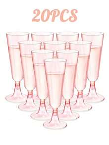 1/5/10pcs Reusable Champagne Flutes, Gold Glitter Plastic Champagne Glasses, Cocktail Cups, Wedding Toasting Flutes, Party Bar Cocktail Glasses, Bulk Gold Plastic Cups, Elegant Party Beverage Cups, For Party, Wedding And Large Events Back To School Season - Multicolor - View 26