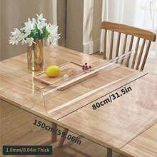 1pc High Quality 1mm Thick Transparent PVC Tablecloth - Scratch-Resistant, Heat-Resistant, Easy To Clean, Suitable For Home, Hotel, Restaurant And Cafe Tables, Minimalist And Fashionable Design - White - View 35