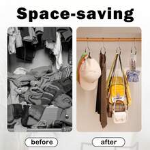 6-Piece Hat Organizer, Durable Stainless Steel Hangers With Reinforced Edges For Long-Term Use