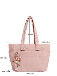 Women's Tote Bag, Lightweight Fluffy Handbag, Suitable For Travel, Work, Beach, Gym, Shopping - Pink - View 8