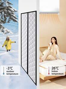 1 pezzo Tenda magnetica per porta invernale migliorata - Isolamento termico premium e parainvento con chiusura magnetica silenziosa, installazione facile senza foratura, mantiene fuori l'aria fredda e dentro il calore per un ambiente accogliente e confortevole, ideale per camera da letto, soggiorno e cucina