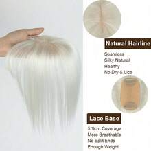 5x9cm Human Hair Topper Hair Piece Top Base Middle Part With Bangs 9 Colors Available For Women Hair Loss Or Bangs HairStyle, Easy To Install, Lightweight, Suitable For Daily Use, Dates, Parties, And Various Holidays. Highlight Your Beauty. - S1001 - Xem 4