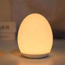 Rechargeable Egg-Shaped Night Light With 7 Color Modes, Adjustable Warm White LED, Suitable For Teen Sleep, Touch Controls And Timer - Battery Life Up To 100 Hours, Suitable For Room Decor, Bedroom Light