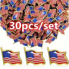 10/30/50/100PCS American Flag Lapel Pins USA Waving Flag Pins United States US Badge Pins Christmas Gift