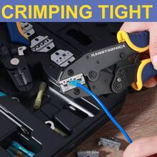 Crimping Heat Shrink Connectors - AWG 22 - 10 Ratchet Wire Terminal Crimper - Ratcheting Crimper Tools - Available Insulated Nylon Connectors And Electrical Wire Connectors - 8327 - 6PCS Crimping Tool Set - View 4