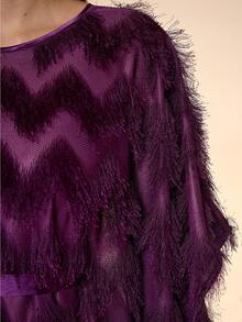 Mgiacy,New Arrival,Round Neck,Elegant,Women's Arabic Burqa,Belt,Dolman Sleeve,FOR,Vacation,Casaul,Party Dress,Wedding Guest Dress, Evening Dress,Elegant Dresses For Women - Purple - View 7