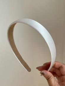 5pcs 14.17in/36cm White, Brown, Black Vintage Soft Satin Solid Color Headbands, Fashion Versatile High-End Elegant Hair Accessories Suitable For Daily Wear, Washing Face, Showering, Makeup, Outfit Matching, Hair Band, Hair Hoop, Hairband For Women Head Accessories,Travel,Birthday - Multicolor - View 5