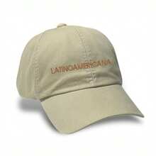 Unisex Dad Hat In 100% Cotton Twill, Curved Brim, Personalized Latinoamericana - 米色繡花棕色 - 查看 5