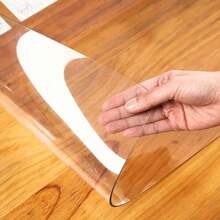 1pc High Quality 1mm Thick Transparent PVC Tablecloth - Scratch-Resistant, Heat-Resistant, Easy To Clean, Suitable For Home, Hotel, Restaurant And Cafe Tables, Minimalist And Fashionable Design - White - View 2