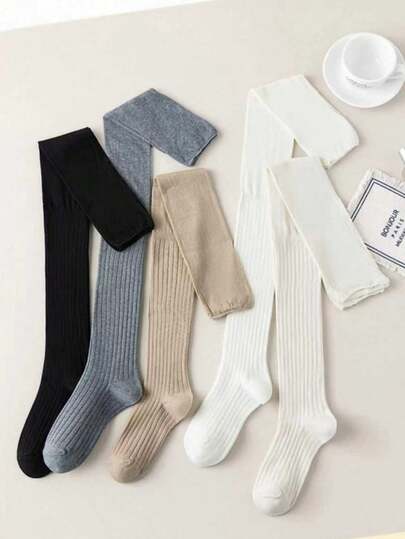 1/5 双纯色宽松过膝袜，适合秋冬季节，舒适保暖