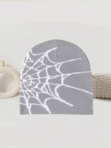 1 件时尚提花针织帽，时尚街头冷帽，骷髅帽，男女通用，提升造型品味，理想礼物 - 蜘蛛網 - 查看 21