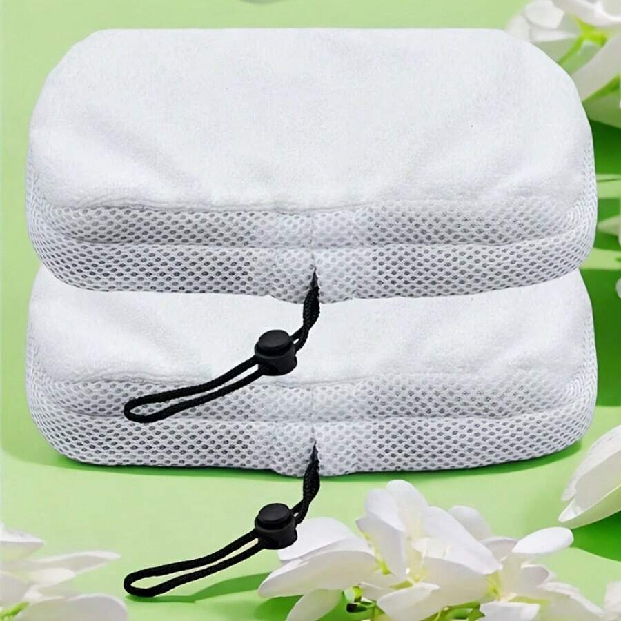 2pcs Steam Mop Replacement Pads, Options For High-Temperature Sterilization, Deep Cleaning, Enhanced Cleaning Power, Reusable - White - View 1
