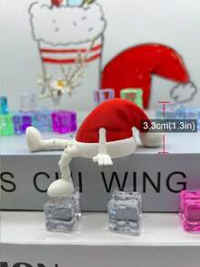 3D Printed Christmas Decorations, Plastic Santa Hat Figurine, Reindeer Snowman, Sitting Christmas Decor, Movable Leg Santa Claus Red Hat, Snowman Shaped Reindeer, Suitable For Bookshelf, Home, Office Desk, Cafe, Holidays, Parties, Christmas Gifts, Home Decor, Best Christmas Gift For Friends - Multicolor - View 16