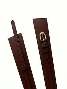 1/2pcs New Women's Belt With A High-End Feel, Featuring A Dual-Purpose Needle Buckle Thin Waistband And Waist Seal, Paired With Skirt And Pants Straps