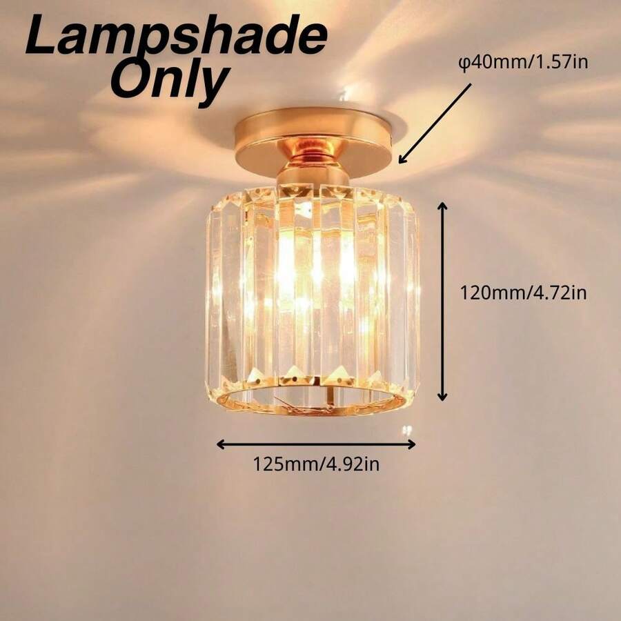 Paralume moderno in vetro cristallo, paralume quadrato/rotondo per lampadario, copertura sostitutiva per plafoniera, elegante paralume in cristallo trasparente per montaggio a filo o decorazione lampadario