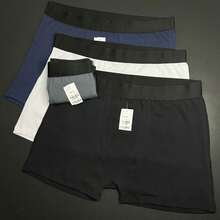 Kit 3 Cuecas Boxer Box Masculino Algodão Confortável Básicas - Preto - Visão 2