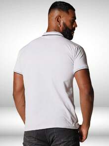 Kit 3 Camisas Gola Polo Masculina Pique Premium Confortável - Azul Marinho - Visão 4