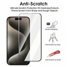BOLLYMORE 3pcs/Set High Definition Clear Tempered Glass Screen Protector Compatible With Iphone 16/17 Pro Max, Also Compatible With Iphone 17/17 Pro/17 Pro Max/17 Air - Clear - View 6