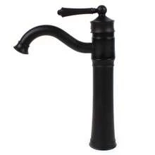 SHIOUCY Wasserhahn Bad Schwarz, Wasserhahn Bad,  Retro Hoch Aufsatzwaschbecken Waschtischarmatur, 360°Schwenkbar Einhebel Waschbecken Armatur, Vintage-Stil badezimmer wasserhahn - Schwarz - Übersicht 9